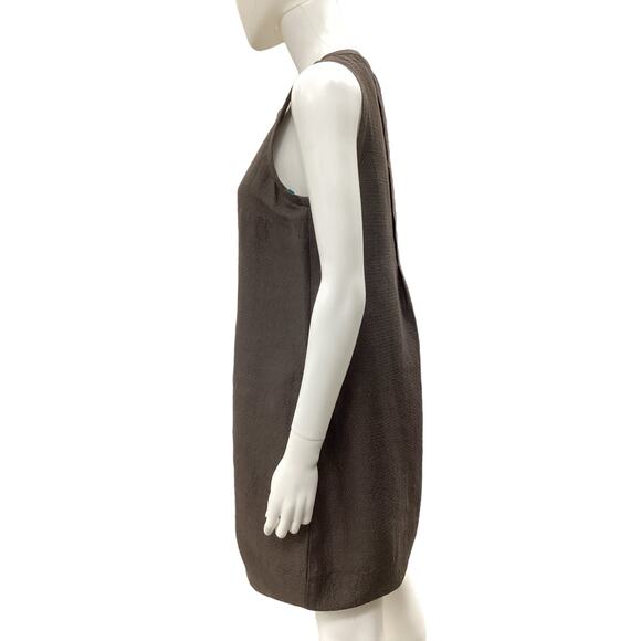 ‘S MaxMara Dress Women’s SZ M Pockets Sleeveless Front Buttons Shift Dress Brown - Picture 3 of 5